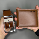 Kit Cinto Masculino 125CM + Carteira Masculina LISA.